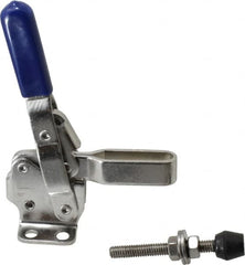 Gibraltar - 450 Lb Holding Capacity, Vertical Handle, Manual Hold Down Toggle Clamp - 57° Handle Movement, 99° Bar Opening, U-Bar, Flanged Base, Electro-Plated Zinc, Stainless Steel - Americas Industrial Supply