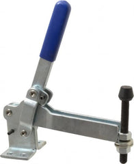 Gibraltar - 1,000 Lb Holding Capacity, Vertical Handle, Manual Hold Down Toggle Clamp - 180° Handle Movement, 115° Bar Opening, U-Bar, Flanged Base, Electro-Plated Zinc, Carbon Steel - Americas Industrial Supply