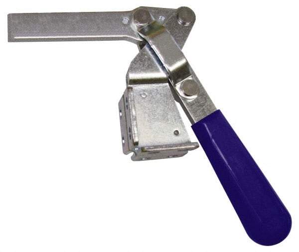 Gibraltar - 375 Lb Holding Capacity, Vertical Handle, Manual Hold Down Toggle Clamp - 60° Handle Movement, 185° Bar Opening, Solid Bar, Flanged Base, Carbon Steel - Americas Industrial Supply