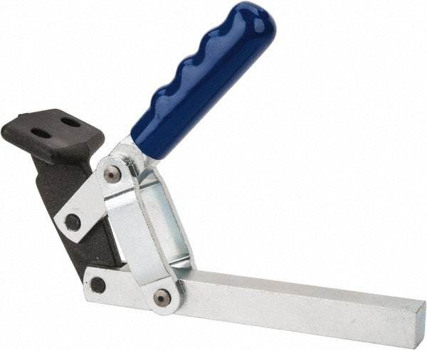 Gibraltar - 1,000 Lb Holding Capacity, Vertical Handle, Manual Hold Down Toggle Clamp - 65° Handle Movement, 195° Bar Opening, Solid Bar, Flanged Base, Electro-Plated Zinc, Carbon Steel - Americas Industrial Supply