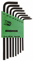 Bondhus - 8 Piece T6 to T25 L-Key Long Arm Torx Key Set - Americas Industrial Supply