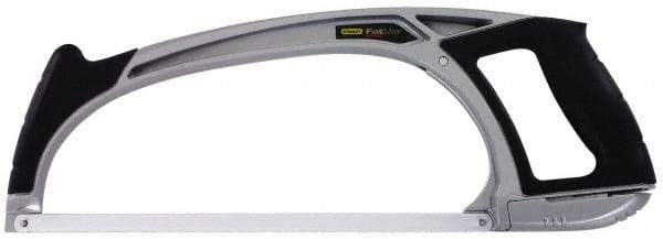 Stanley - 12" Hacksaw - 4-3/4" Throat Depth, Aluminum Handle, Contoured Design D-Style Handle - Americas Industrial Supply