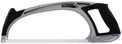 Stanley - 12" Hacksaw - 4-3/4" Throat Depth, Aluminum Handle, Contoured Design D-Style Handle - Americas Industrial Supply