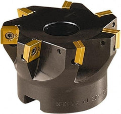 Seco - 6 Inserts, 50mm Cut Diam, 22mm Arbor Diam, 8mm Max Depth of Cut, Indexable Square-Shoulder Face Mill - 90° Lead Angle, 40mm High, SONX 09T3 Insert Compatibility, Series Mini Square - Americas Industrial Supply