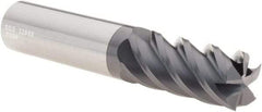 SGS - 3/4", 1-5/8" LOC, 3/4" Shank Diam, 4" OAL, 5 Flute, Solid Carbide Square End Mill - Single End, AlTiN Finish, Spiral Flute, 45° Helix, Centercutting, Right Hand Cut, Right Hand Flute, Series 55 - Americas Industrial Supply
