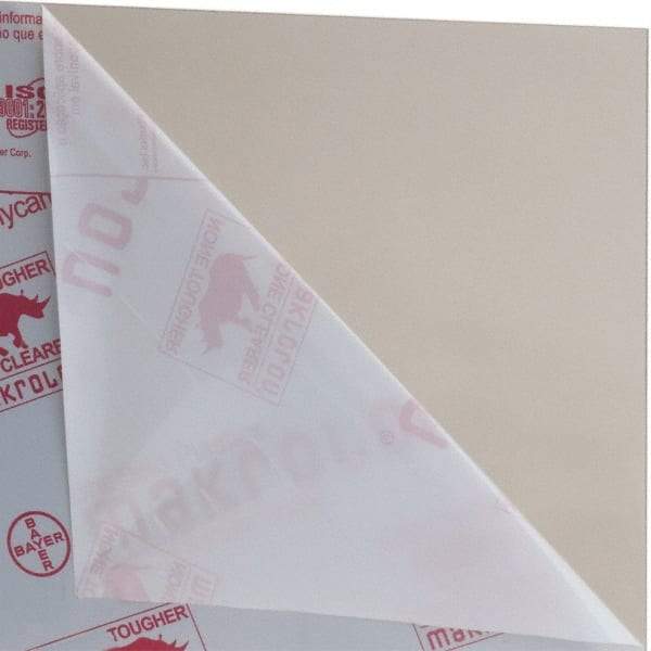 Made in USA - 1/8" Thick x 2' Wide x 4' Long, Polycarbonate Sheet - Gray, Rockwell R-118 Hardness, ±10% Tolerance - Americas Industrial Supply