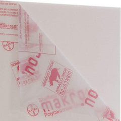 Made in USA - 3/16" Thick x 2' Wide x 51" Long, Polycarbonate Sheet - White, Rockwell R-118 Hardness, ±10% Tolerance - Americas Industrial Supply