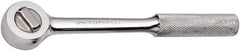 SK - 3/8" Drive Round Head Ratchet - Full Polish Chrome Finish, 7-3/4" OAL, 60 Gear Teeth, Full Polished Knurled Handle, Reversible Head - Americas Industrial Supply