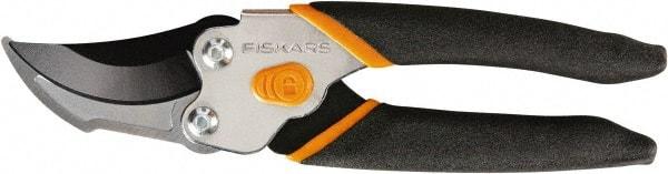 Fiskars - By-Pass Pruner - 5/8" Long Stainless Steel Blade, 5-1/2" Long Comfort Hand Grip Handle - Americas Industrial Supply