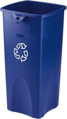 Rubbermaid - 23 Gal Blue Square Recycling Container - Plastic, 30" High x 16-1/2" Long x 15-1/2" Wide - Americas Industrial Supply