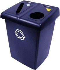 Rubbermaid - 46 Gal Blue Square Recycling Container - Plastic, 35" High x 26.8" Long x 23.6" Wide - Americas Industrial Supply