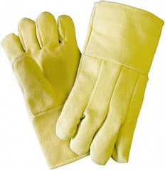 PRO-SAFE - Size Universal Wool Lined Kevlar Hot Mill Glove - 14" OAL, Slip-On Cuff, Straight Thumb - Americas Industrial Supply