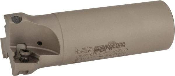 Iscar - 1-1/2" Cut Diam, 0.512" Max Depth of Cut, 1-1/4" Shank Diam, 4" OAL, Indexable Square Shoulder Helical End Mill - HM390 TDKT 1505 Inserts, Cylindrical Shank, 90° Lead Angle, Through Coolant, Series HeliIQMill - Americas Industrial Supply
