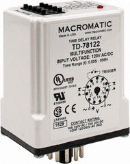 Macromatic - 11 Pin, 999 hr Delay, Multiple Range DPDT Time Delay Relay - 10 Contact Amp, 120 VAC/VDC, Pushbutton Thumbwheel - Americas Industrial Supply