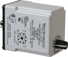 Macromatic - 8 Pin, Multiple Range DPDT Time Delay Relay - 10 Contact Amp, 120 VAC/VDC, Knob - Americas Industrial Supply