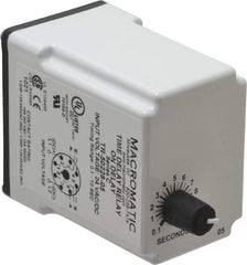 Macromatic - 8 Pin, Multiple Range DPDT Time Delay Relay - 10 Contact Amp, 24 VAC/VDC, Knob - Americas Industrial Supply