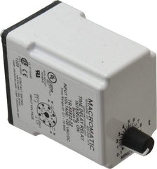 Macromatic - 8 Pin, 10 min Delay, Multiple Range DPDT Time Delay Relay - 10 Contact Amp, 120 VAC/VDC, Knob - Americas Industrial Supply