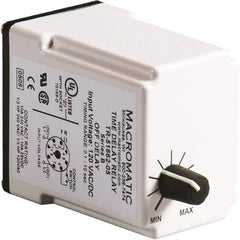 Macromatic - 11 Pin, 10 min Delay, Multiple Range DPDT Time Delay Relay - 10 Contact Amp, 120 VAC/VDC, Knob - Americas Industrial Supply