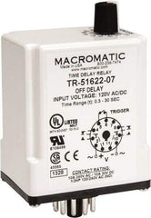 Macromatic - 11 Pin, Multiple Range DPDT Time Delay Relay - 10 Contact Amp, 120 VAC/VDC, Knob - Americas Industrial Supply