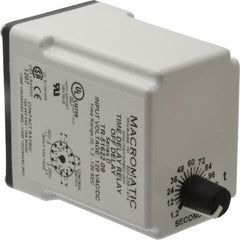 Macromatic - 11 Pin, Multiple Range DPDT Time Delay Relay - 10 Contact Amp, 120 VAC/VDC, Knob - Americas Industrial Supply