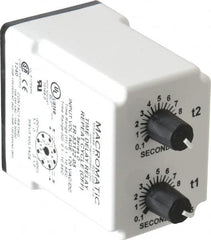 Macromatic - 8 Pin, Multiple Range DPDT Time Delay Relay - 10 Contact Amp, 120 VAC/VDC, Knob - Americas Industrial Supply