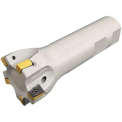 Iscar - 5/8" Cut Diam, 0.315" Max Depth of Cut, 5/8" Shank Diam, 3-1/4" OAL, Indexable Square Shoulder Helical End Mill - H490 ANKX 09.. Inserts, Weldon Shank, 90° Lead Angle, Through Coolant, Series Helido - Americas Industrial Supply