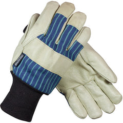 ‎78-3927KW/M Insulated Leather Palm - Top Grain Pigskin - Thinsulate Lining - Bl./Green Fabric Back - KW - Exact Industrial Supply