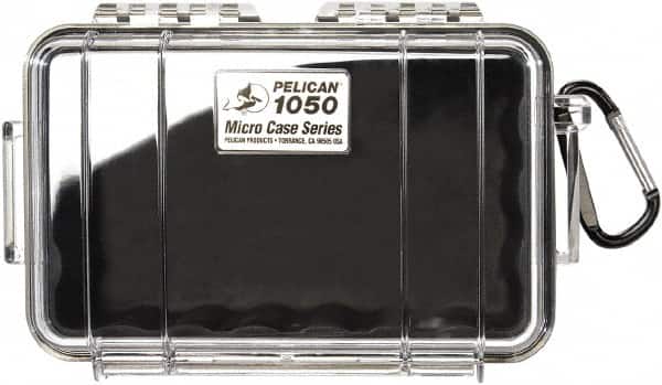 Pelican Products, Inc. - 5-1/16" Wide x 3-1/8" High, Clamshell Hard Case - Clear/Black, Polycarbonate - Americas Industrial Supply