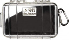 Pelican Products, Inc. - 5-1/16" Wide x 3-1/8" High, Clamshell Hard Case - Clear/Black, Polycarbonate - Americas Industrial Supply