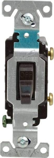 Cooper Wiring Devices - 1 Pole, 120 to 277 VAC, 15 Amp, Commercial Grade, Toggle, Wall and Dimmer Light Switch - 1.3 Inch Wide x 4.2 Inch High, Fluorescent - Americas Industrial Supply