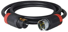 Cooper Wiring Devices - 100', 6/4 Gauge/Conductors, Black Industrial Extension Cord - 1 Receptacle, 50 Amps, 125/250 VAC, UL SOOW, NEMA 14-30R - Americas Industrial Supply
