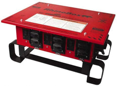 Cooper Wiring Devices - 7 Outlet, 125/240 Volt, 50 Amp Rating, Stand Alone Unit, Automatic, Industrial Distribution Center - Reinforced Metal Housing, 3 Front Outlets, Power Distribution Center with GFCI Protection - Americas Industrial Supply