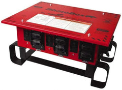 Cooper Wiring Devices - 7 Outlet, 125/240 Volt, 50 Amp Rating, Stand Alone Unit, Automatic, Industrial Distribution Center - Reinforced Metal Housing, 3 Front Outlets, Power Distribution Center with GFCI Protection - Americas Industrial Supply