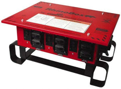 Cooper Wiring Devices - 8 Outlet, 125/240 Volt, 50 Amp Rating, Stand Alone Unit, Automatic, Industrial Distribution Center - Reinforced Metal Housing, 3 Front Outlets, Power Distribution Center with GFCI Protection - Americas Industrial Supply