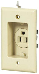 Cooper Wiring Devices - 125 VAC, 15 Amp, 5-15R NEMA Configuration, White, Specification Grade, Self Grounding Single Receptacle - 1 Phase, 2 Poles, 3 Wire, Tamper Resistant - Americas Industrial Supply