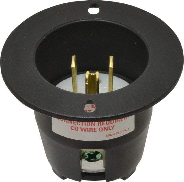 Cooper Wiring Devices - 125 VAC, 15 Amp, 5-20 NEMA, Straight, Self Grounding, Industrial Grade Connector - 2 Pole, 3 Wire, 1 Phase, Nylon, Black - Americas Industrial Supply