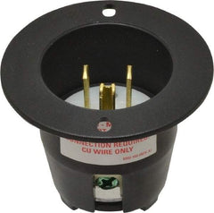 Cooper Wiring Devices - 125 VAC, 15 Amp, 5-20 NEMA, Straight, Self Grounding, Industrial Grade Connector - 2 Pole, 3 Wire, 1 Phase, Nylon, Black - Americas Industrial Supply