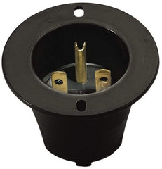 Cooper Wiring Devices - 125 VAC, 20 Amp, 5-20 NEMA, Straight, Self Grounding, Industrial Grade Connector - 2 Pole, 3 Wire, 1 Phase, Nylon, Black, White - Americas Industrial Supply