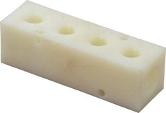 Made in USA - 1/4" Inlet, 1/8" Outlet Manifold - 3-1/4" Long x 1" Wide x 1" High, 0.17" Mount Hole, 2 Inlet Ports, 4 Outlet Ports - Americas Industrial Supply