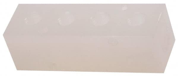 Made in USA - 1/2" Inlet, 3/8" Outlet Manifold - 4-3/4" Long x 1-1/2" Wide x 1-1/2" High, 0.2" Mount Hole, 2 Inlet Ports, 4 Outlet Ports - Americas Industrial Supply