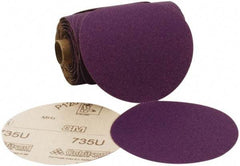 3M - 5" Diam, 180 Grit Ceramic Adhesive PSA Disc - Very Fine Grade, Purple, C Weighted Backing, Flexible, 12,000 Max RPM, Use with Random Orbital Sanders - Americas Industrial Supply