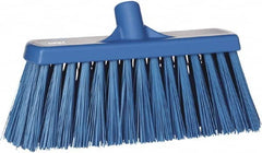Vikan - 12" Heavy Duty Synthetic Push Broom - 4" Bristle Length, Plastic Block, European Threaded Handle Connection - Americas Industrial Supply
