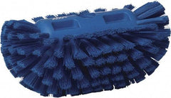Vikan - 1-1/2" Bristle Length, Polyester Utility Scrub Brush - 5-1/2" Wide Head, 8" OAL, European Threaded Handle, Blue, Polypropylene Block - Americas Industrial Supply