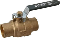Legend Valve - 1" Pipe, Full Port, Brass Full Port Ball Valve - Bi-Directional, Sweat Ends, Quarter Turn Handle, 600 WOG, 150 WSP - Americas Industrial Supply