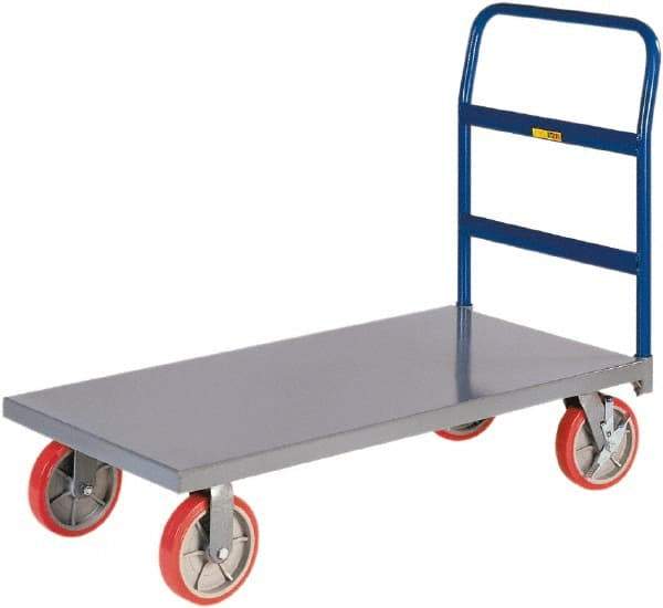 Little Giant - 3,600 Lb Capacity Steel Platform Truck - Steel Deck, 24" OAW, 36" Platform Length, Polyurethane Casters - Americas Industrial Supply