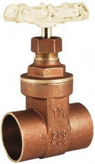 Legend Valve - 3/4" Pipe, Class 200, Sweat Brass Solid Wedge Gate Valve - 200 WOG, 1 WSP, Bolted Bonnet, For Use with Potable Water Applications - Americas Industrial Supply