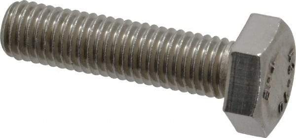Value Collection - M10x1.50mm Metric Coarse, 40mm Length Under Head Hex Head Cap Screw - Fully Threaded, Grade 18-8 & Austenitic A2 Stainless Steel, Uncoated, 17mm Hex - Americas Industrial Supply