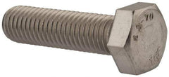 Value Collection - M12x1.75mm Metric Coarse, 45mm Length Under Head Hex Head Cap Screw - Fully Threaded, Grade 18-8 & Austenitic A2 Stainless Steel, Uncoated, 19mm Hex - Americas Industrial Supply
