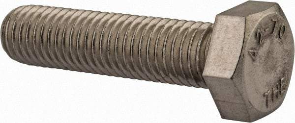 Value Collection - M12x1.75mm Metric Coarse, 50mm Length Under Head Hex Head Cap Screw - Fully Threaded, Grade 18-8 & Austenitic A2 Stainless Steel, Uncoated, 19mm Hex - Americas Industrial Supply