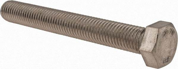 Value Collection - M18x2.50mm Metric Coarse, 140mm Length Under Head Hex Head Cap Screw - Fully Threaded, Grade 18-8 & Austenitic A2 Stainless Steel, Uncoated, 27mm Hex - Americas Industrial Supply